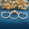 Oval cut Lab Grown Diamond + Moss agate Wedding bridal set