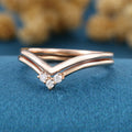 Double Diamond Curve Wedding Band Matching Engagement ring