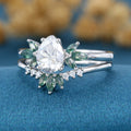 1.2Carat Oval cut Moissanite Engagement ring Bridal Set (Copy)