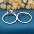 1.2Carat Oval cut Moissanite Engagement ring Bridal Set (Copy)