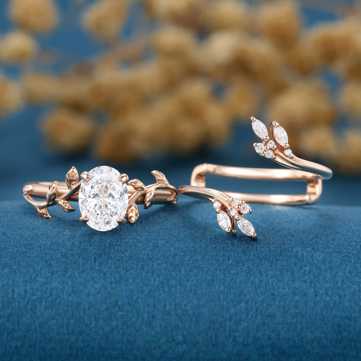 1.2 Carat Pear cut Lab Grown Diamond Wedding bridal set