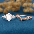 Hexagon cut Lab grown Diamond Wedding bridal set