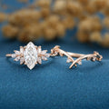 1.0 Carat Marquise cut Lab Grown Diamond Wedding bridal set