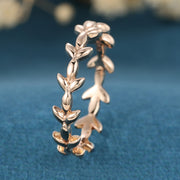 Nature Inspired Leaf branch stacking Gold wedding ring