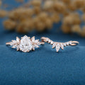 Pear cut Lab Grown Diamond Wedding bridal set