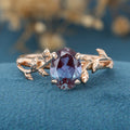 Oval cut Alexandrite Engagement ring 