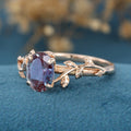 Oval cut Alexandrite Engagement ring 