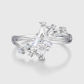 1.0CT~5.0CT Kite cut Cluster Lab Grown Diamond Engagement Ring