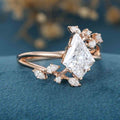 1.0CT~5.0CT Kite cut Cluster Lab Grown Diamond Engagement Ring