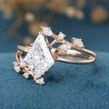 1.0CT~5.0CT Kite cut Cluster Lab Grown Diamond Engagement Ring