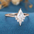 1.0CT~5.0CT Kite cut Lab Grown Diamond Halo Engagement Ring