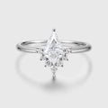 1.0CT~5.0CT Kite cut Lab Grown Diamond Halo Engagement Ring