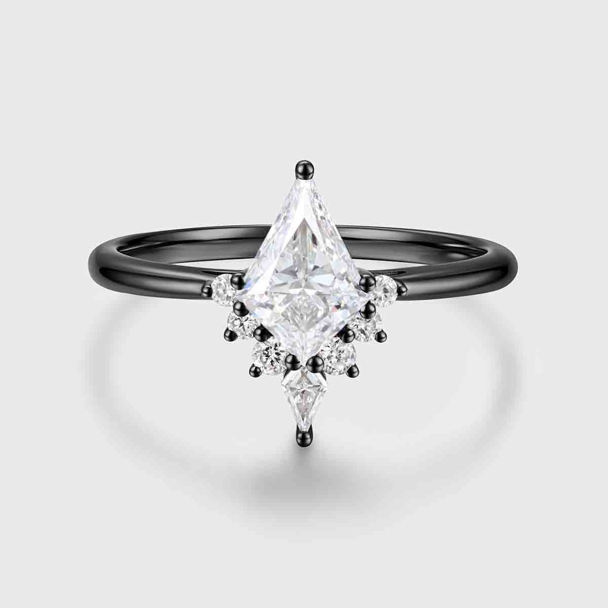 1.0CT~5.0CT Kite cut Lab Grown Diamond Halo Engagement Ring