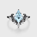 Kite Cut Aquamarine Rose Gold Engagement Ring