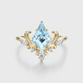Kite Cut Aquamarine Rose Gold Engagement Ring