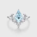 Kite Cut Aquamarine Rose Gold Engagement Ring