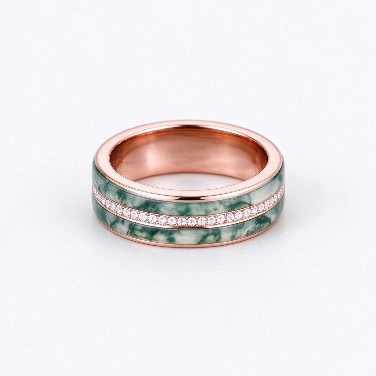 Nature Inspired Men's Diamonds Engagement Band | Solid gold Men Ring