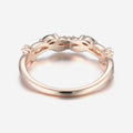 Marquise Moss Agate Matching Moissanite Wedding Band