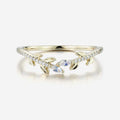 Marquise cut Moonstone Curved Wedding Band