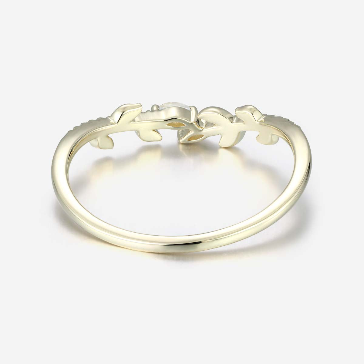 Marquise cut Moonstone Curved Wedding Band