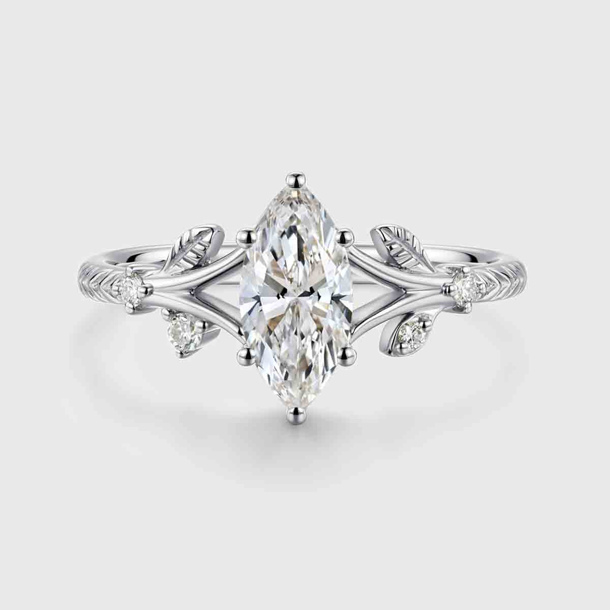 1.0CT~5.0CT Marquise cut Lab Grown Diamond Engagement Ring