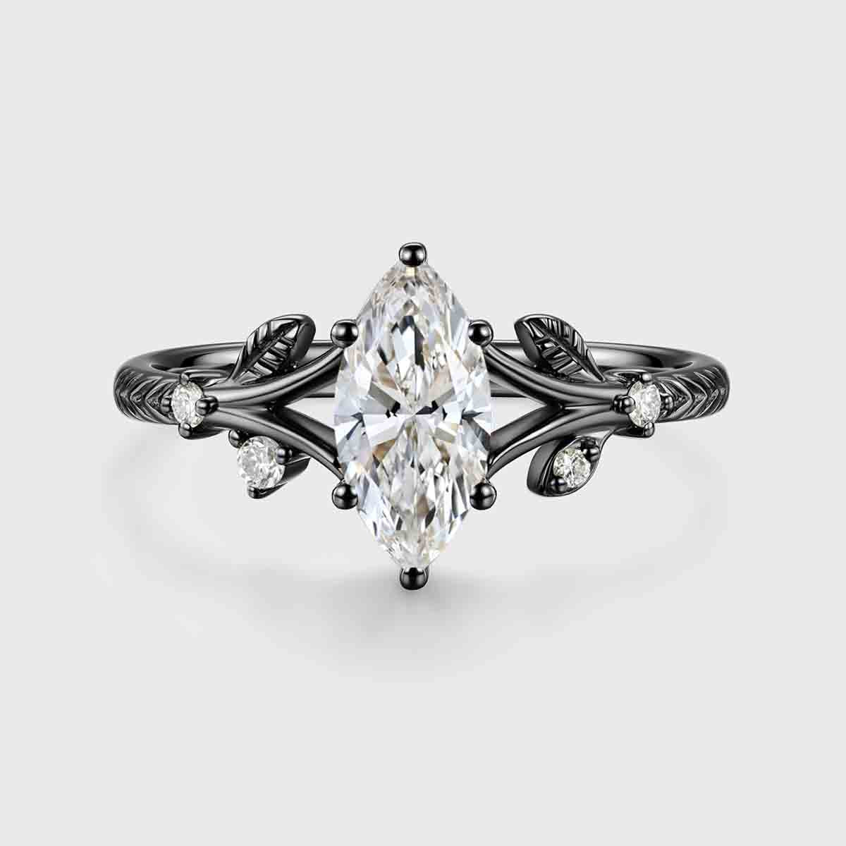 1.0CT~5.0CT Marquise cut Lab Grown Diamond Engagement Ring