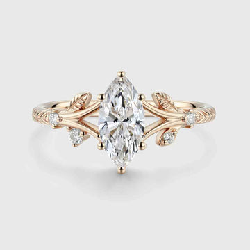 1.0CT~5.0CT Marquise cut Lab Grown Diamond Engagement Ring