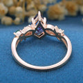 Nature Inspired Kite Alexandrite Leaf Branch Twist Engagement Ring