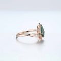 Nature Inspired Kite cut Moss Agate Engagement Ring
