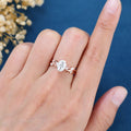 Nature Inspired Oval cut Moissanite Gold Engagement Ring
