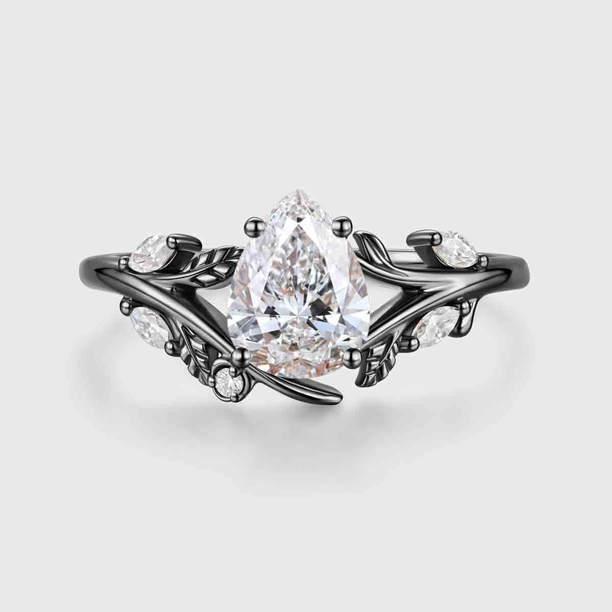 1.0CT~5.0CT Pear cut Lab Grown Diamond Engagement Ring