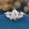 1.0CT~5.0CT Pear cut Lab Grown Diamond Engagement Ring