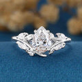 1.0CT~5.0CT Pear cut Lab Grown Diamond Engagement Ring