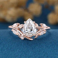 1.0CT~5.0CT Pear cut Lab Grown Diamond Engagement Ring