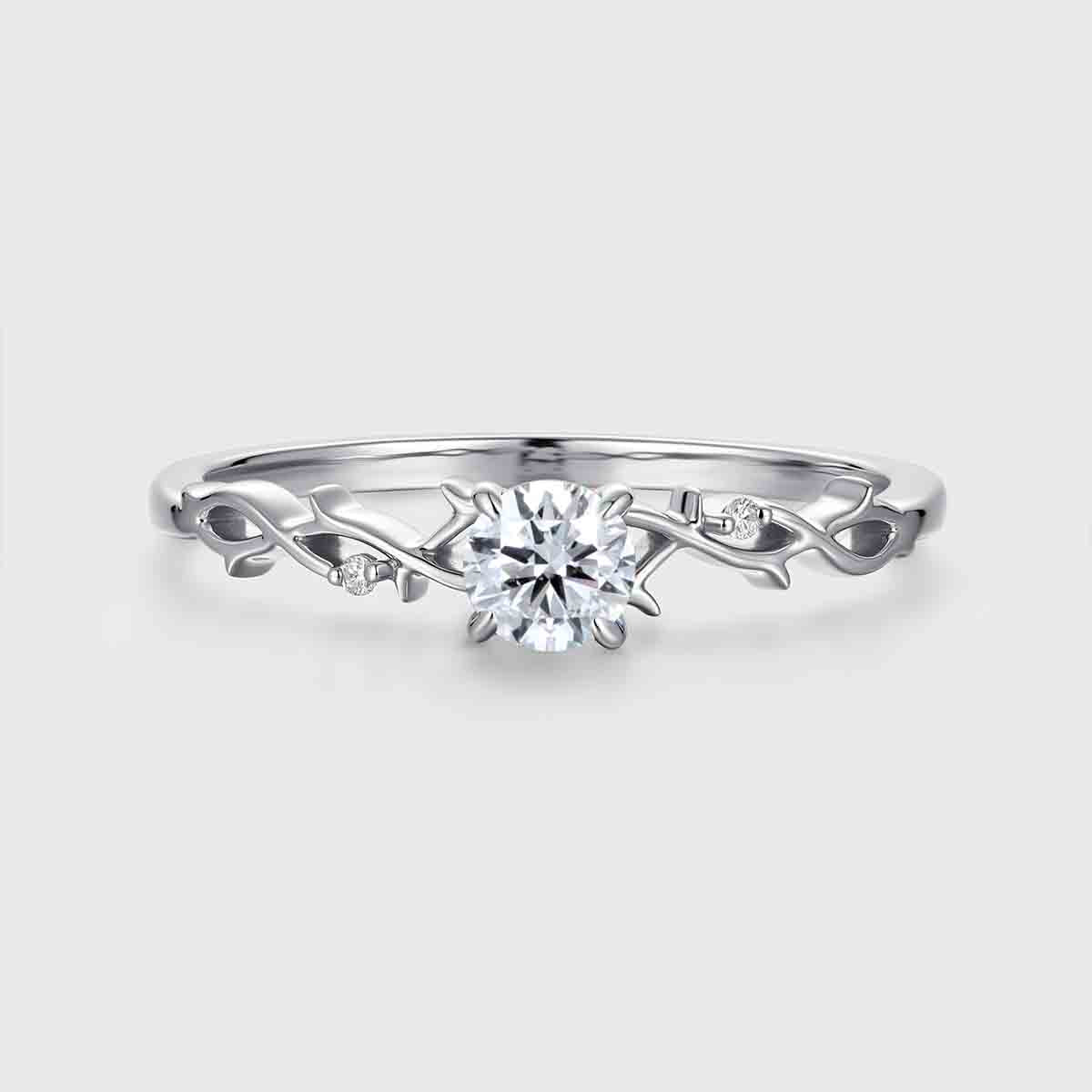 1.0CT~5.0CT Round cut Lab Grown Diamond Engagement Ring