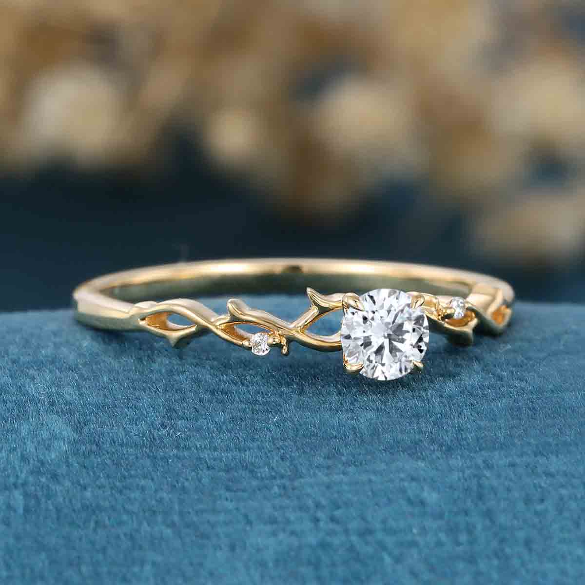 1.0CT~5.0CT Round cut Lab Grown Diamond Engagement Ring