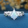 Nature inspired Kite Opal engagement ring & Moss agate ring