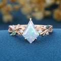 Nature inspired Kite Opal engagement ring & Moss agate ring