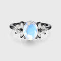 Oval cut Moonstone Cluster Engagement ring