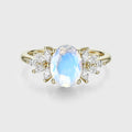 Oval cut Moonstone Cluster Engagement ring