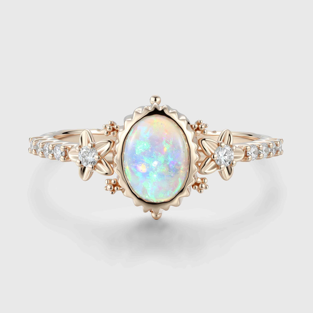 Oval cut Opal Vintage Engagement Ring