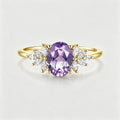 Oval cut Amethyst Cluster Engagement Ring