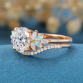 1.0CT~5.0CT Oval cut Lab Grown Diamond Cluster Bridal Set