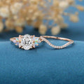 1.0CT~5.0CT Oval cut Lab Grown Diamond Cluster Bridal Set