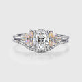 1.0CT~5.0CT Oval cut Lab Grown Diamond Cluster Bridal Set