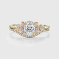 1.0CT~5.0CT Oval cut Lab Grown Diamond Cluster Bridal Set