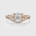 1.0CT~5.0CT Oval cut Lab Grown Diamond Cluster Bridal Set