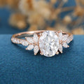 1.5 Carat Oval cut Moissanite Cluster | Half Eternity Engagement ring