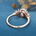 1.5 Carat Oval cut Moissanite Cluster | Half Eternity Engagement ring