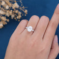 Oval cut Moissanite Half eternity Engagement Ring
